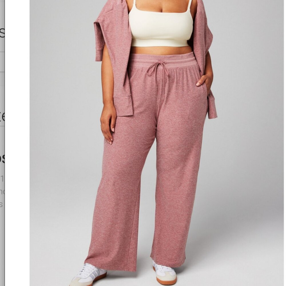 Fabletics High Waisted Cloud Jersey Wide Leg sz XXL